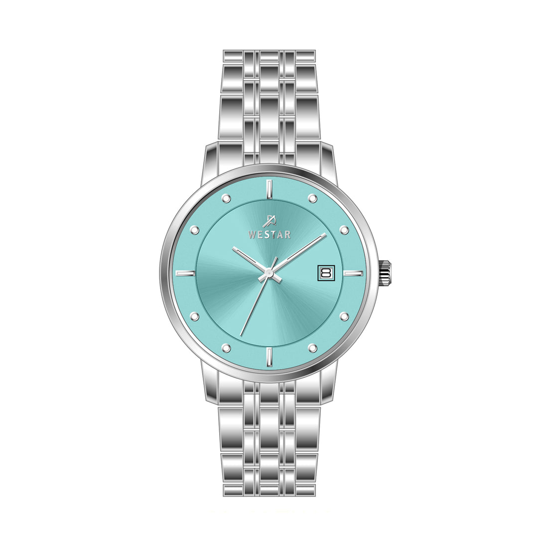 Westar Profile Ladies 30 mm Blue Dial Quartz Watch - 40256STN104