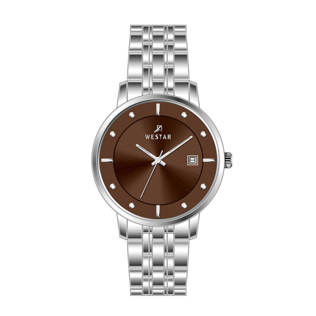 Westar Profile Ladies 30 mm Brown Dial Quartz Watch - 40256STN110