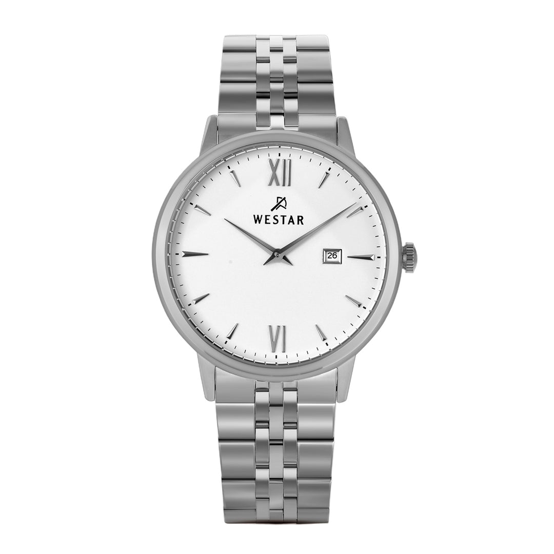 Westar Profile Gents White Dial Quartz Watch - 50215STN101-C