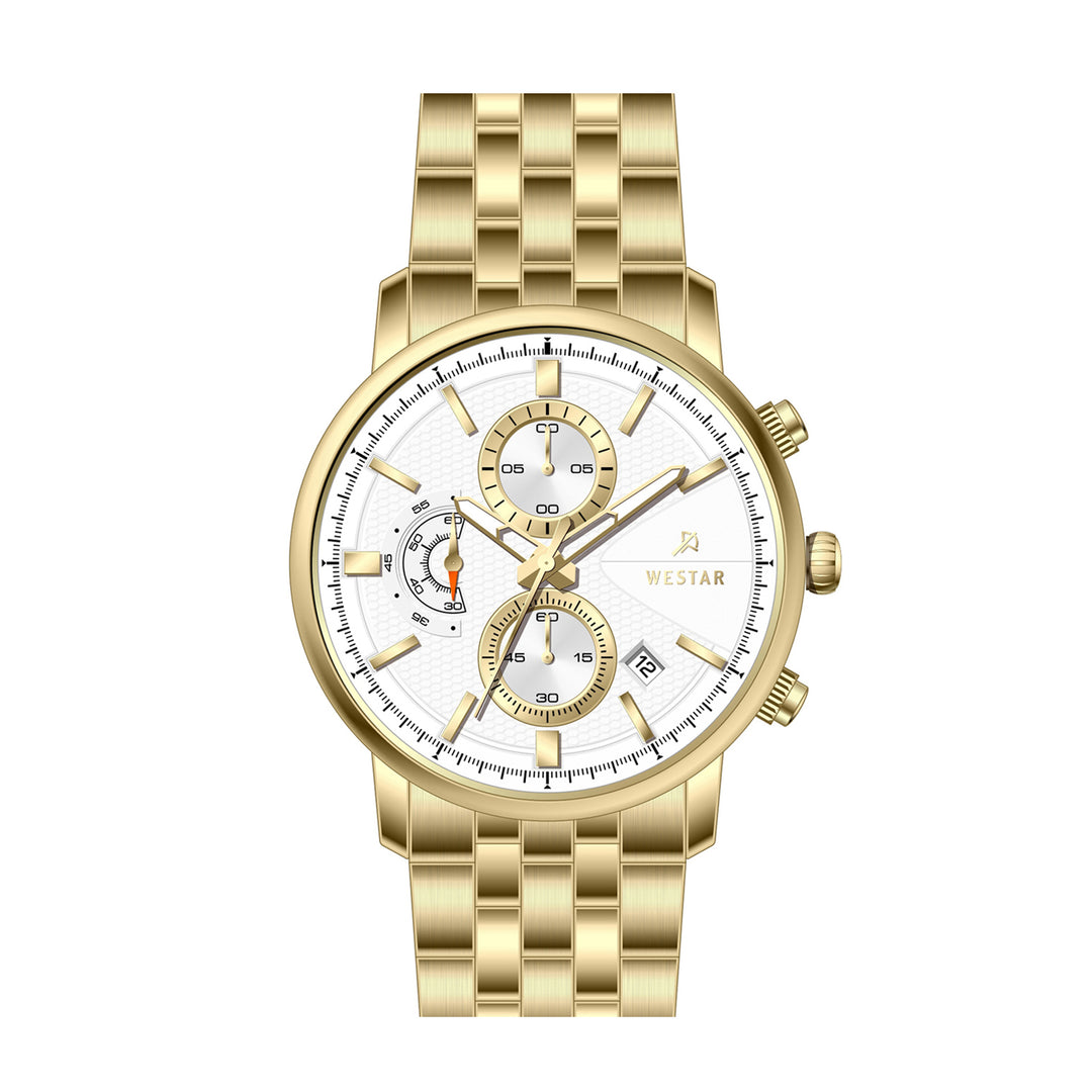 Westar Profile Gents 41 mm White Dial Quartz Watch - 50250GPN101