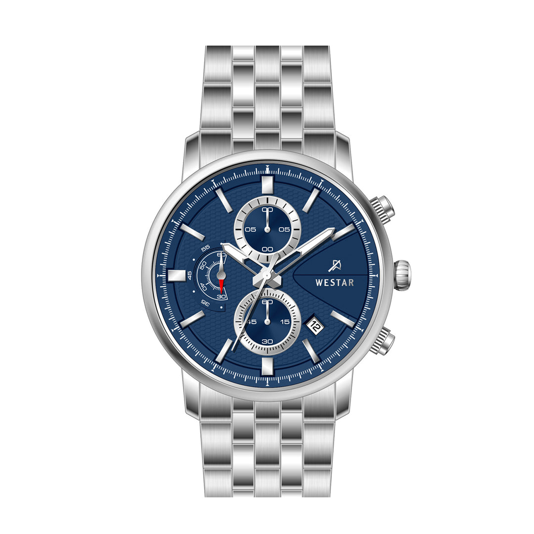 Westar Profile Gents 41 mm Blue Dial Quartz Watch - 50250STN104