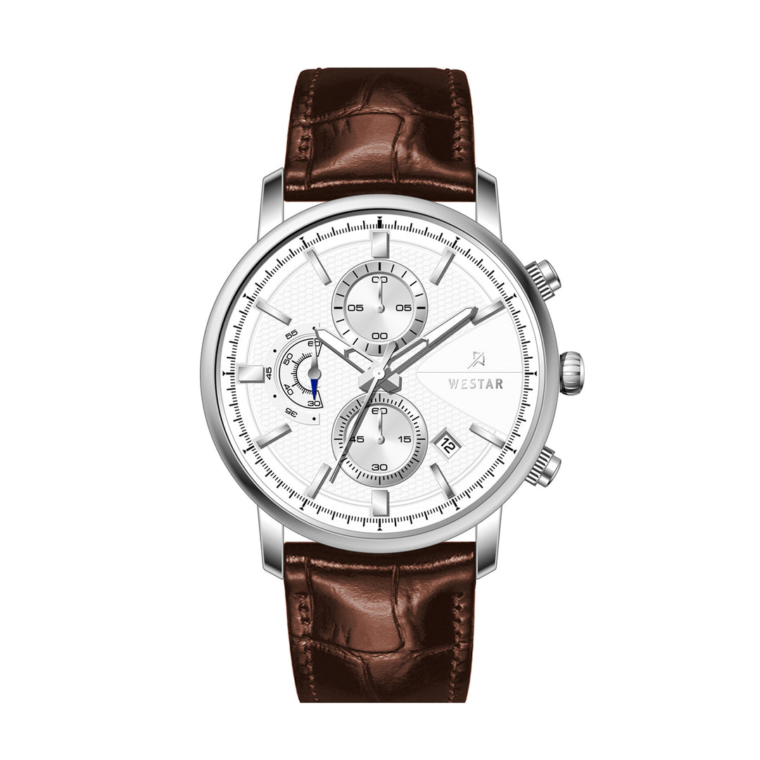 Westar Profile Gents 41 mm White Dial Quartz Watch - 50251STN121