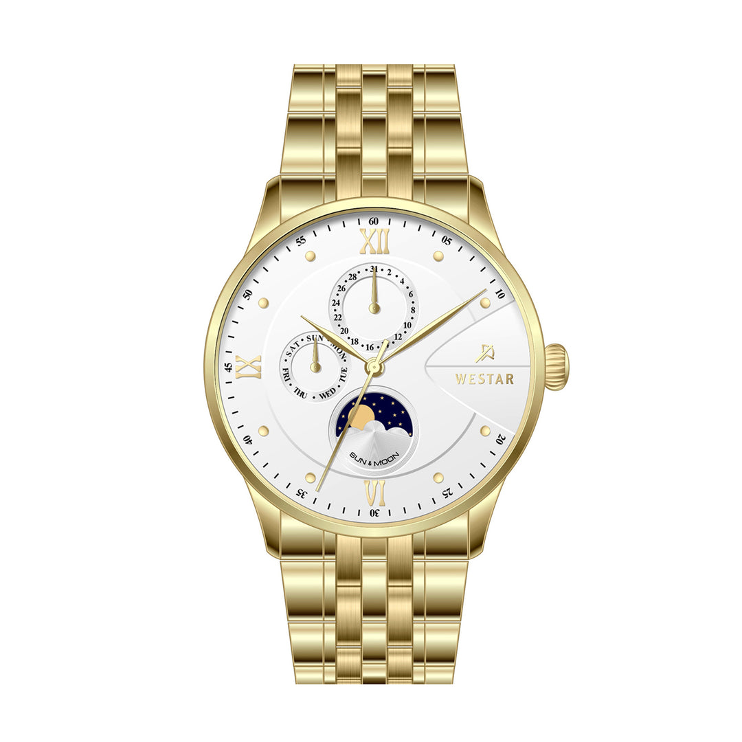 Westar Profile Multifunction Gents 40 mm White Dial Quartz Watch - 50252GPN101