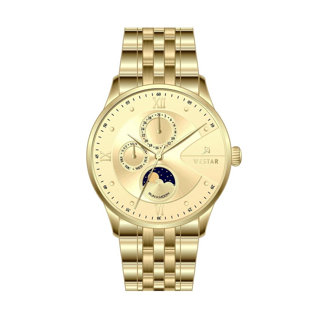 Westar Profile Multifunction Gents 40 mm Light Champagne Dial Quartz Watch - 50252GPN102