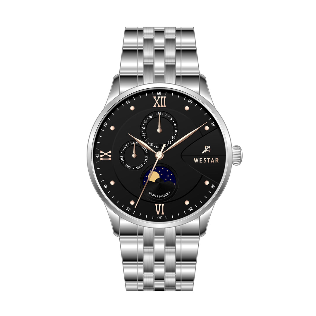 Westar Profile Multifunction Gents 40 mm Black Dial Quartz Watch - 50252STN603