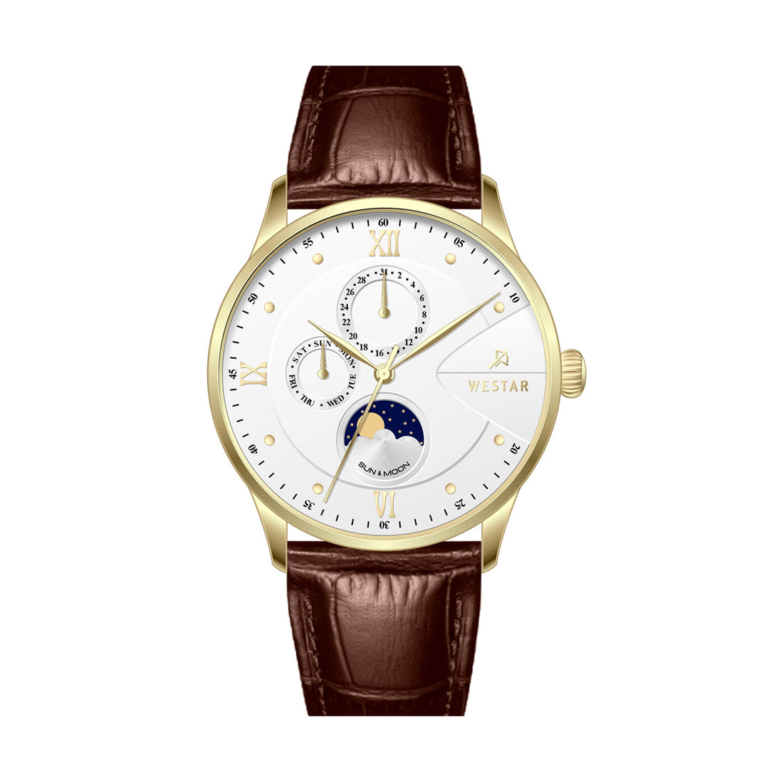 Westar Profile Multifunction Gents 40 mm White Dial Quartz Watch - 50253GPN121