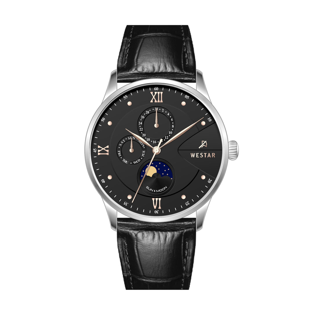 Westar Profile Multifunction Gents 40 mm Black Dial Quartz Watch - 50253STN603