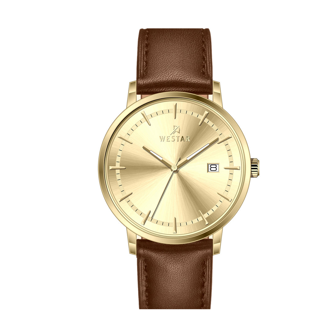Westar Profile Gents 40 mm Dark Champagne Dial Quartz Watch - 50255GPN128