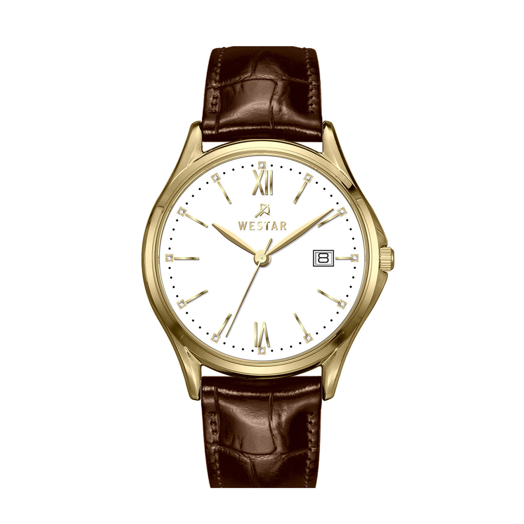 Westar Profile Gents 40 mm White Dial Quartz Watch - 50261GPN121