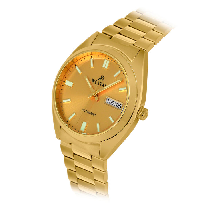 Westar Men's Automatic - Dark Champagne Dial, Gold Bracelet Watch - 80017GPN108