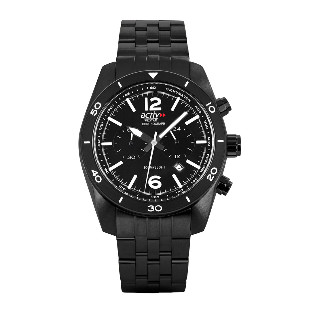 Westar Activ Gents 44 mm Black Dial Quartz Watch - 90280BBN103