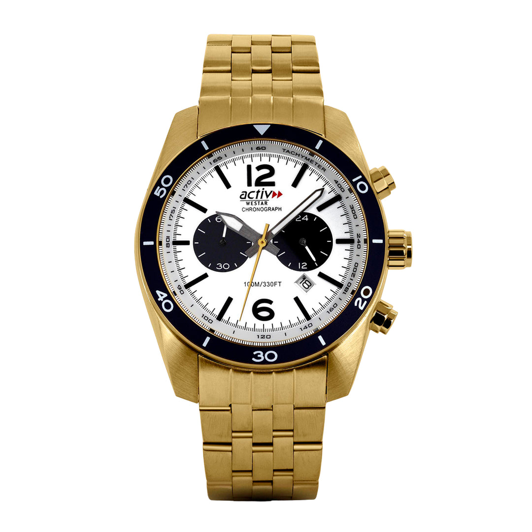 Westar Activ Gents 44 mm White Dial Quartz Watch - 90280GPN301