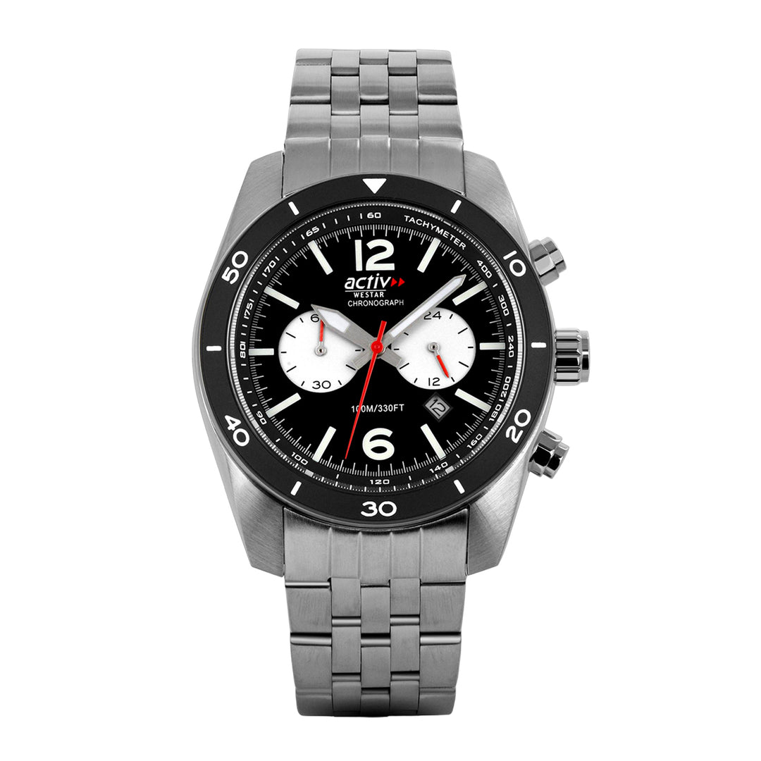Westar Activ Gents 44 mm Black Dial Quartz Watch - 90280STN203