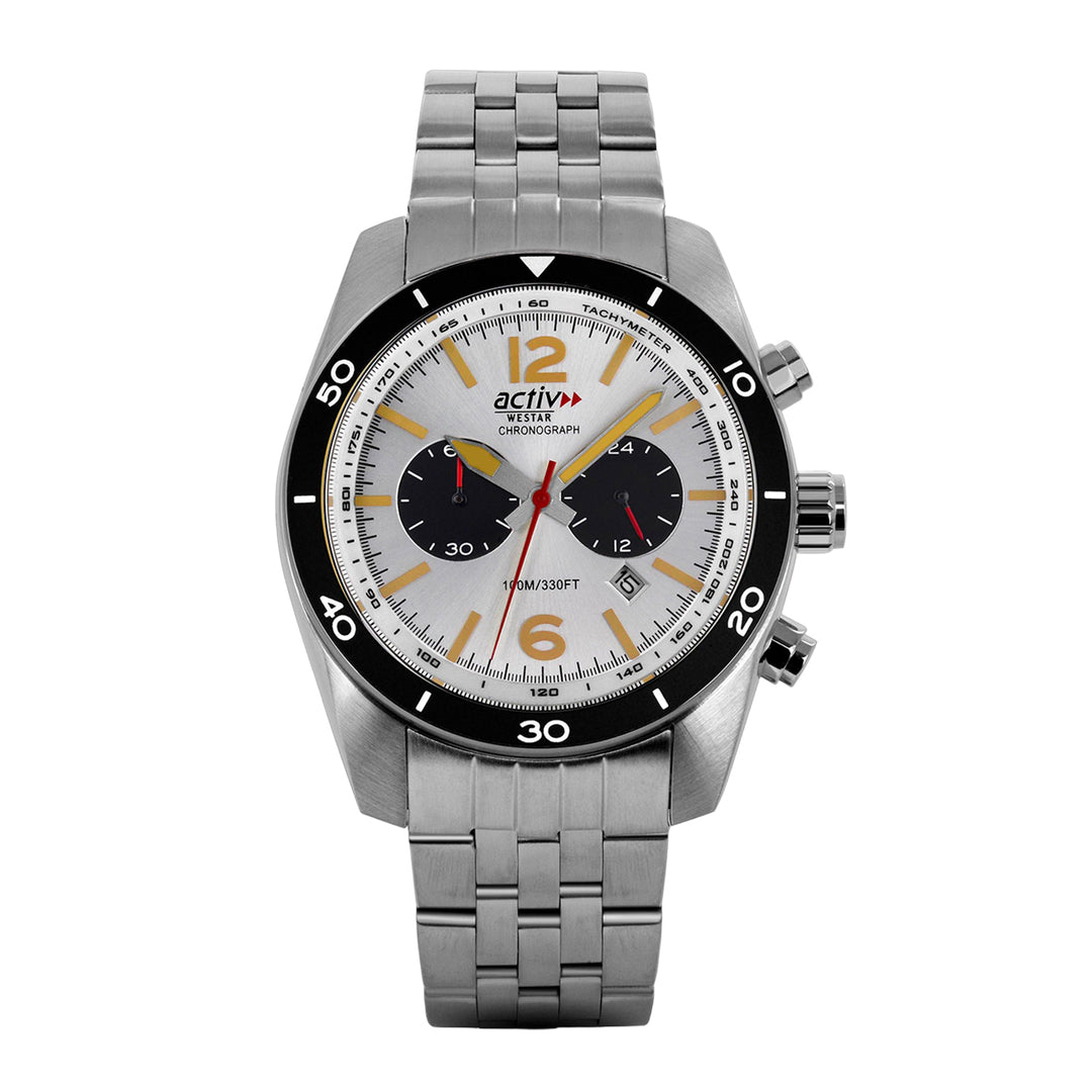Westar Activ Gents 44 mm Silver Dial Quartz Watch - 90280STN207