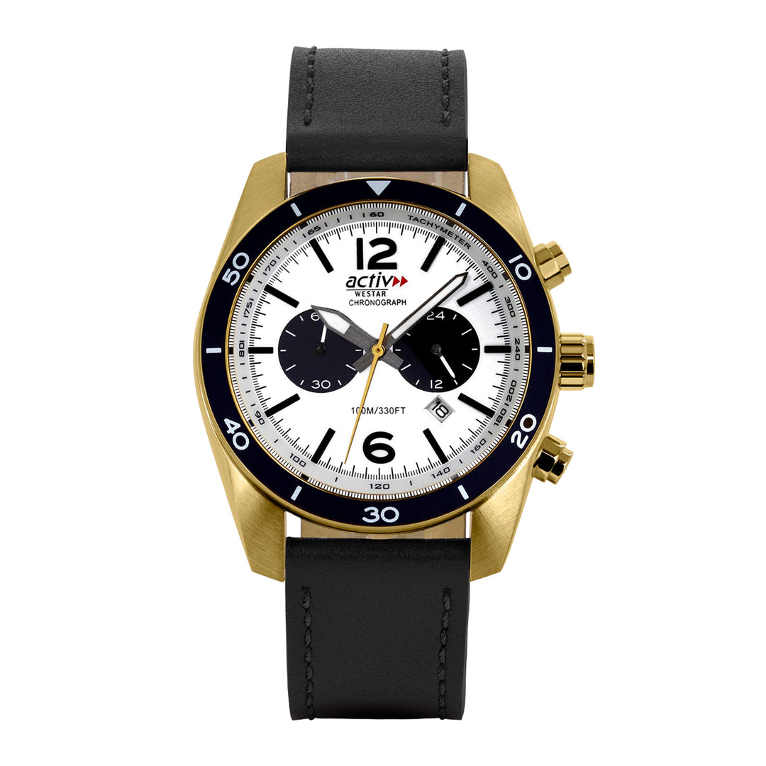 Westar Activ Gents 44 mm White Dial Quartz Watch - 90281GPN301