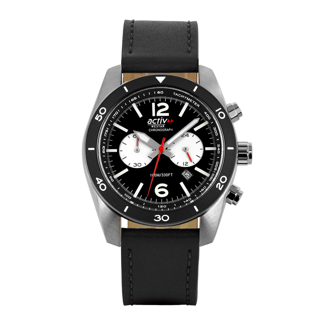 Westar Activ Gents 44 mm Black Dial Quartz Watch - 90281STN203