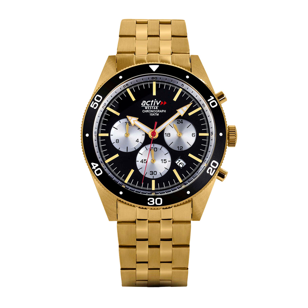 Westar Activ Gents 43 mm Black Dial Quartz Watch - 90282GPN703