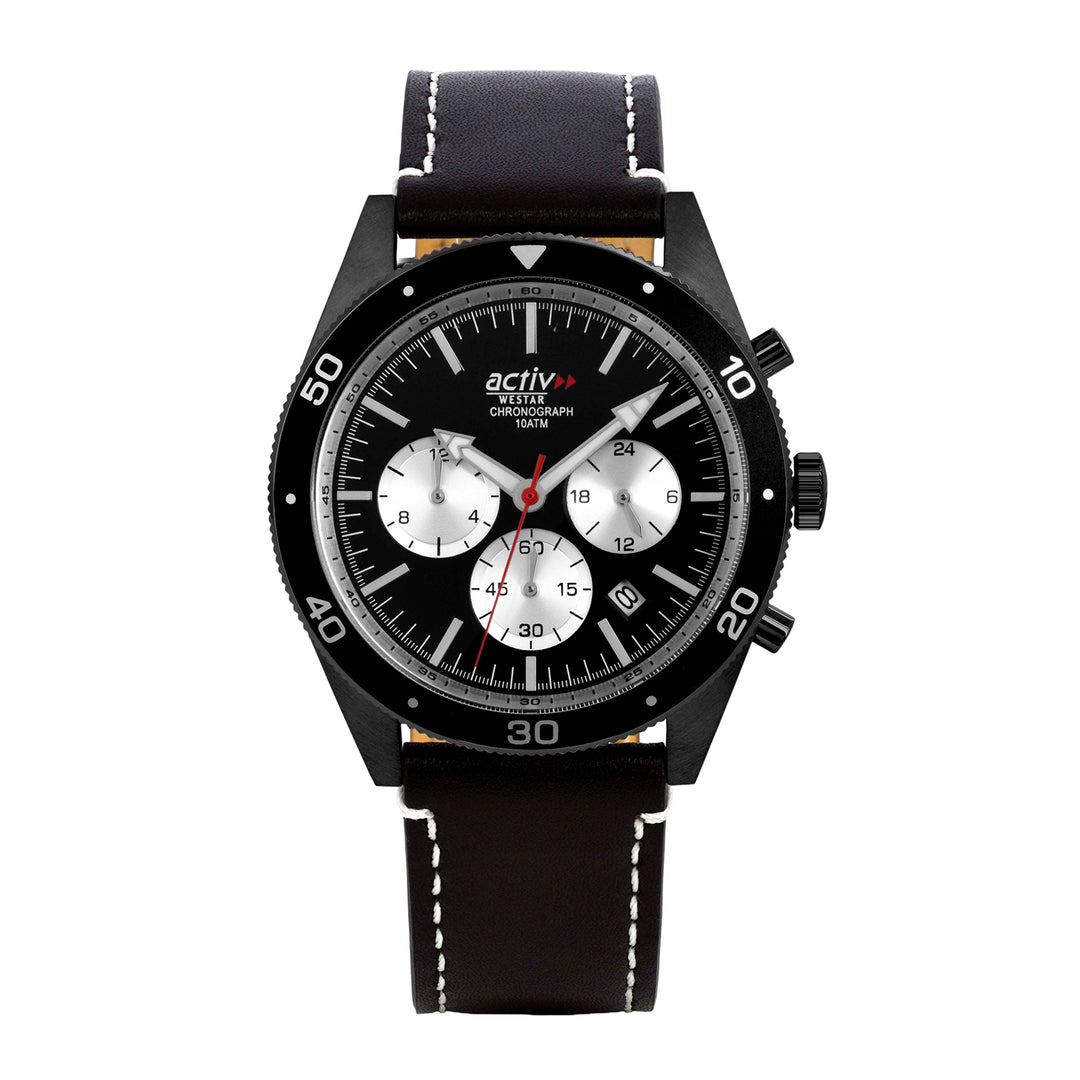 Westar Activ Gents 43 mm Black Dial Quartz Watch - 90283BBN703