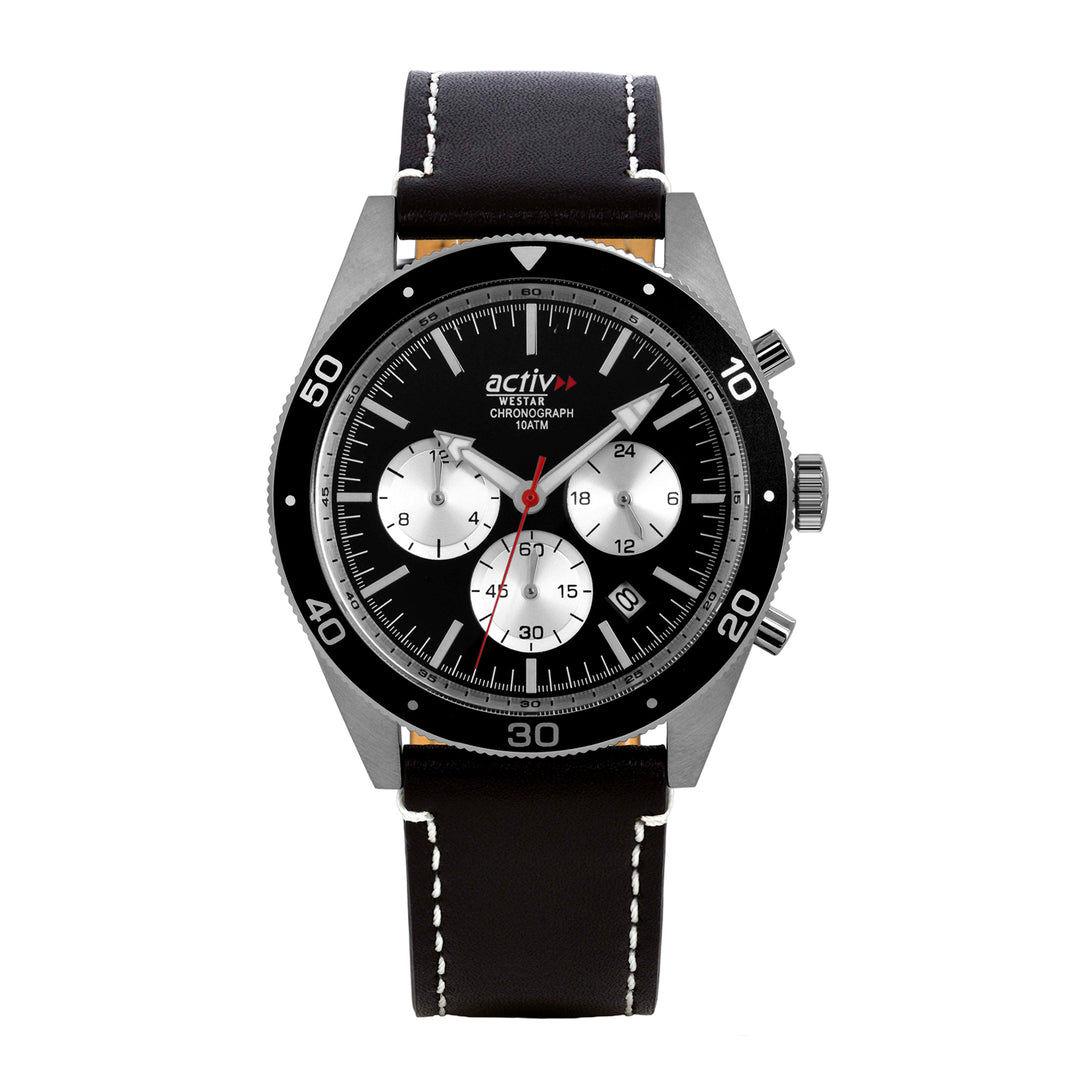 Westar Activ Gents 43 mm Black Dial Quartz Watch - 90283STN703