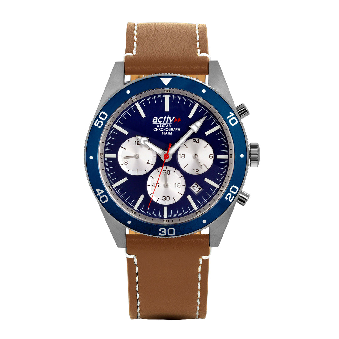 Westar Activ Gents 43 mm Blue Dial Quartz Watch - 90283STN724