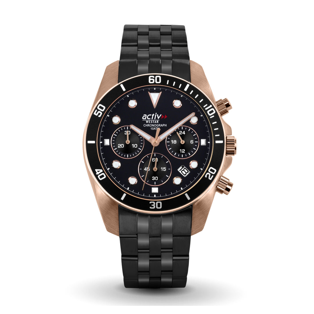 Westar Activ Gents 42.5 mm Black Dial Quartz Watch - 90284BPN603