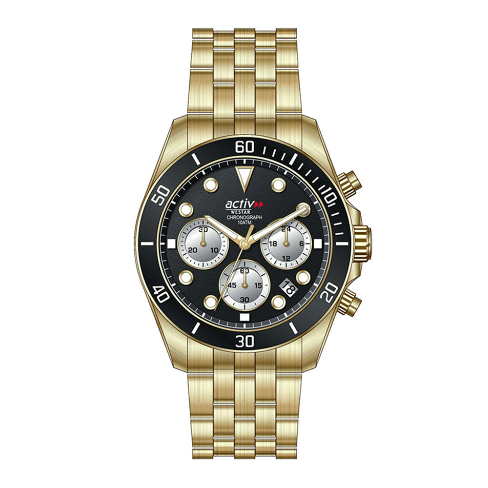 Westar Activ Gents 42.5 mm Black Dial Quartz Watch - 90284GPN703