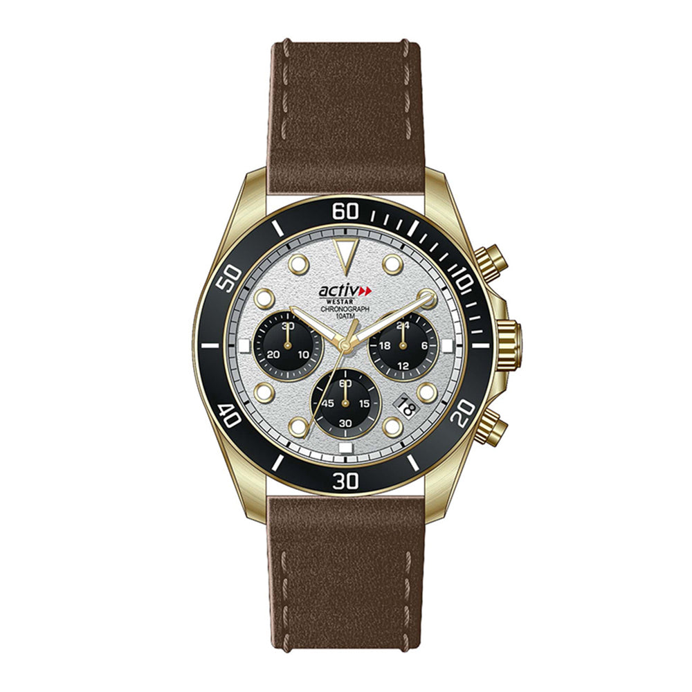 Westar Activ Gents 42.5 mm Silver Dial Quartz Watch - 90285GPN327