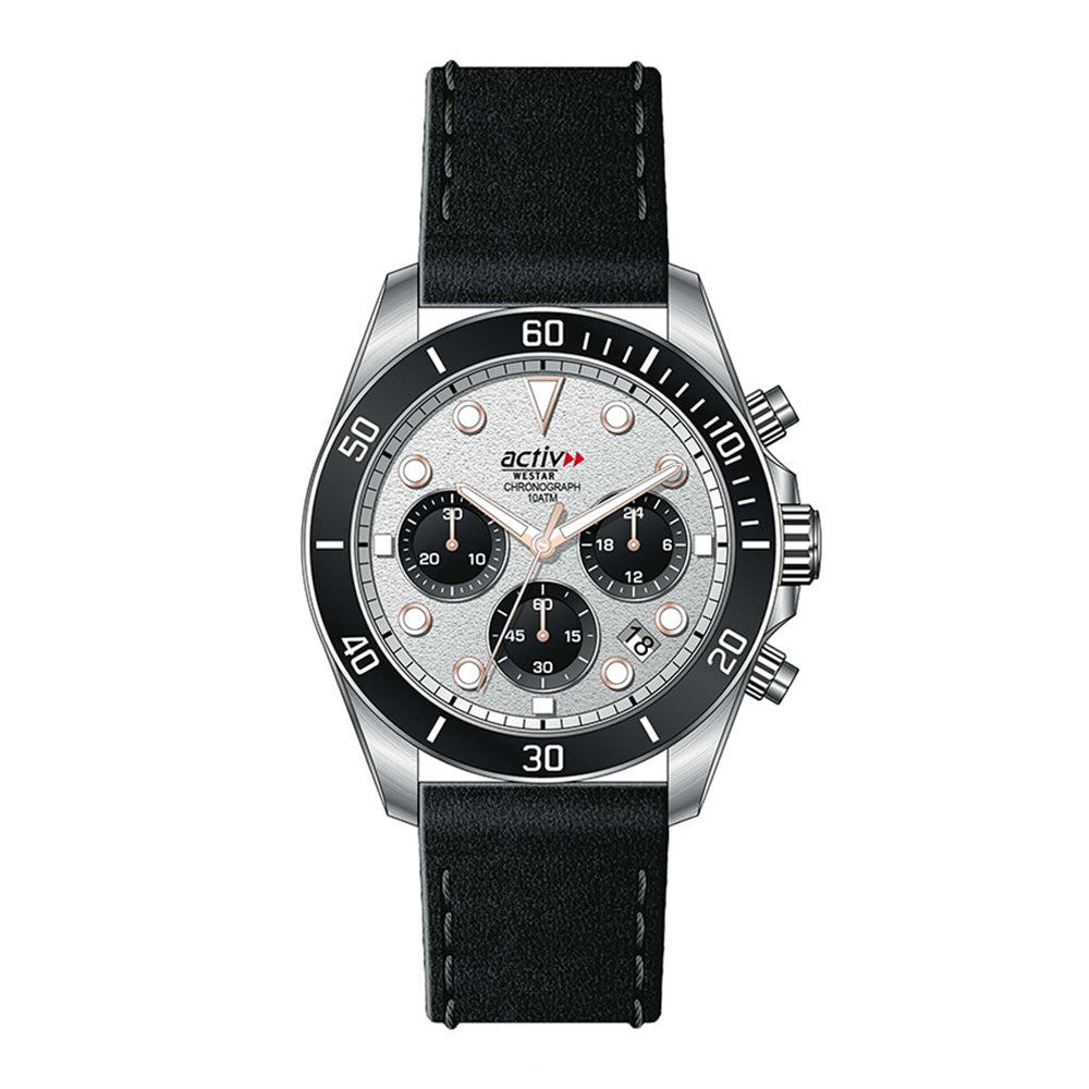 Westar Activ Gents 42.5 mm Silver Dial Quartz Watch - 90285STN607