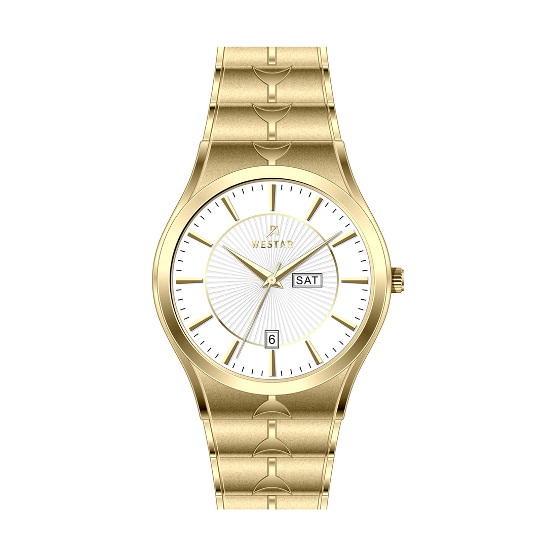Westar Executive Gents 38 mm White Dial Quartz Watch - EX7607GPN101