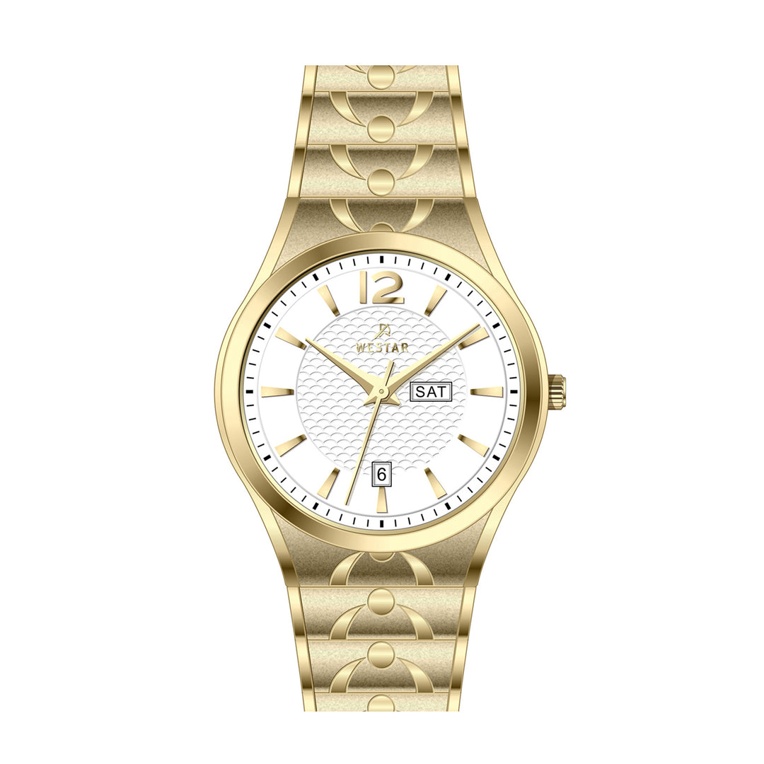 Westar Executive Gents 38 mm White Dial Quartz Watch - EX7608GPN101