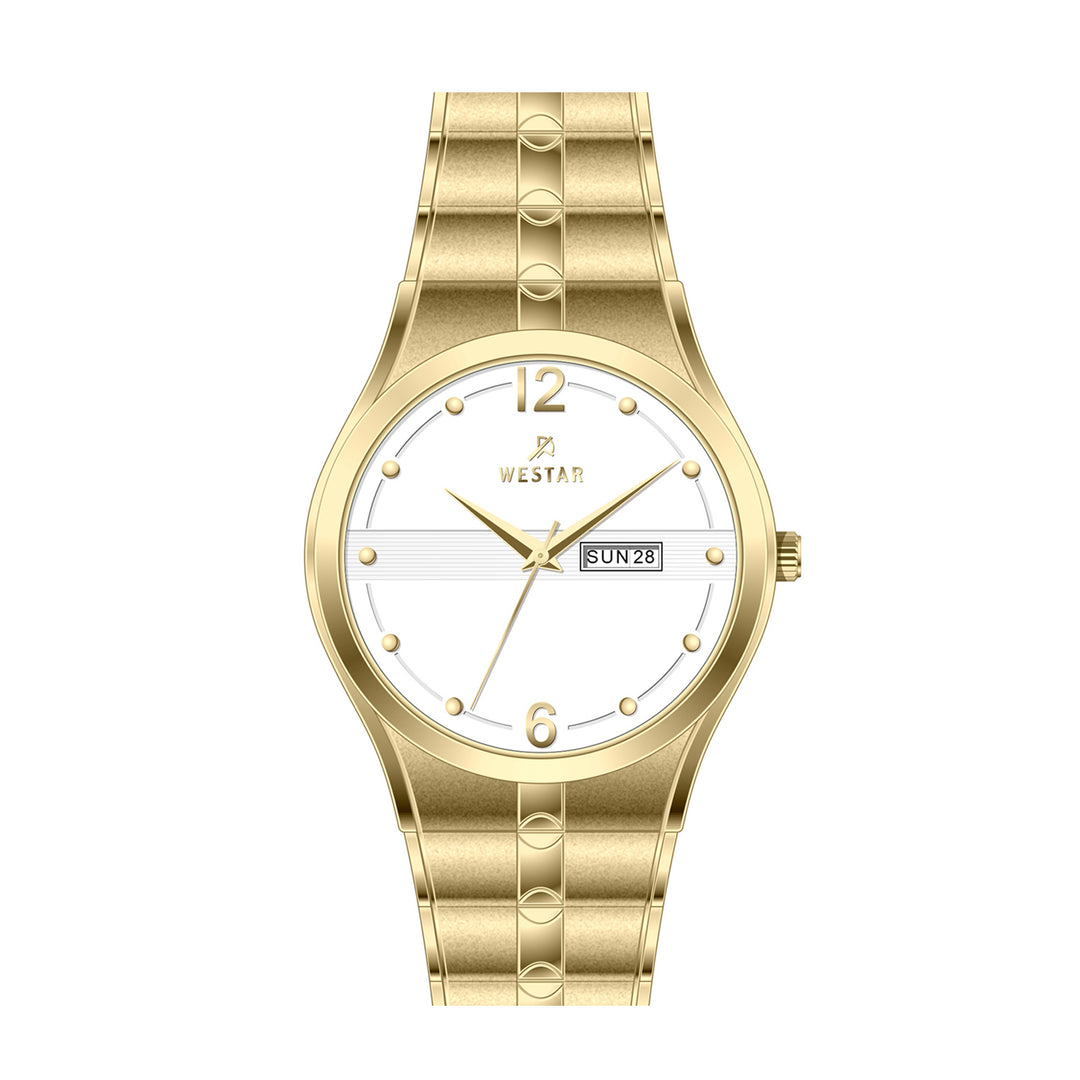 Westar Executive Gents 38 mm White Dial Quartz Watch - EX7611GPN101