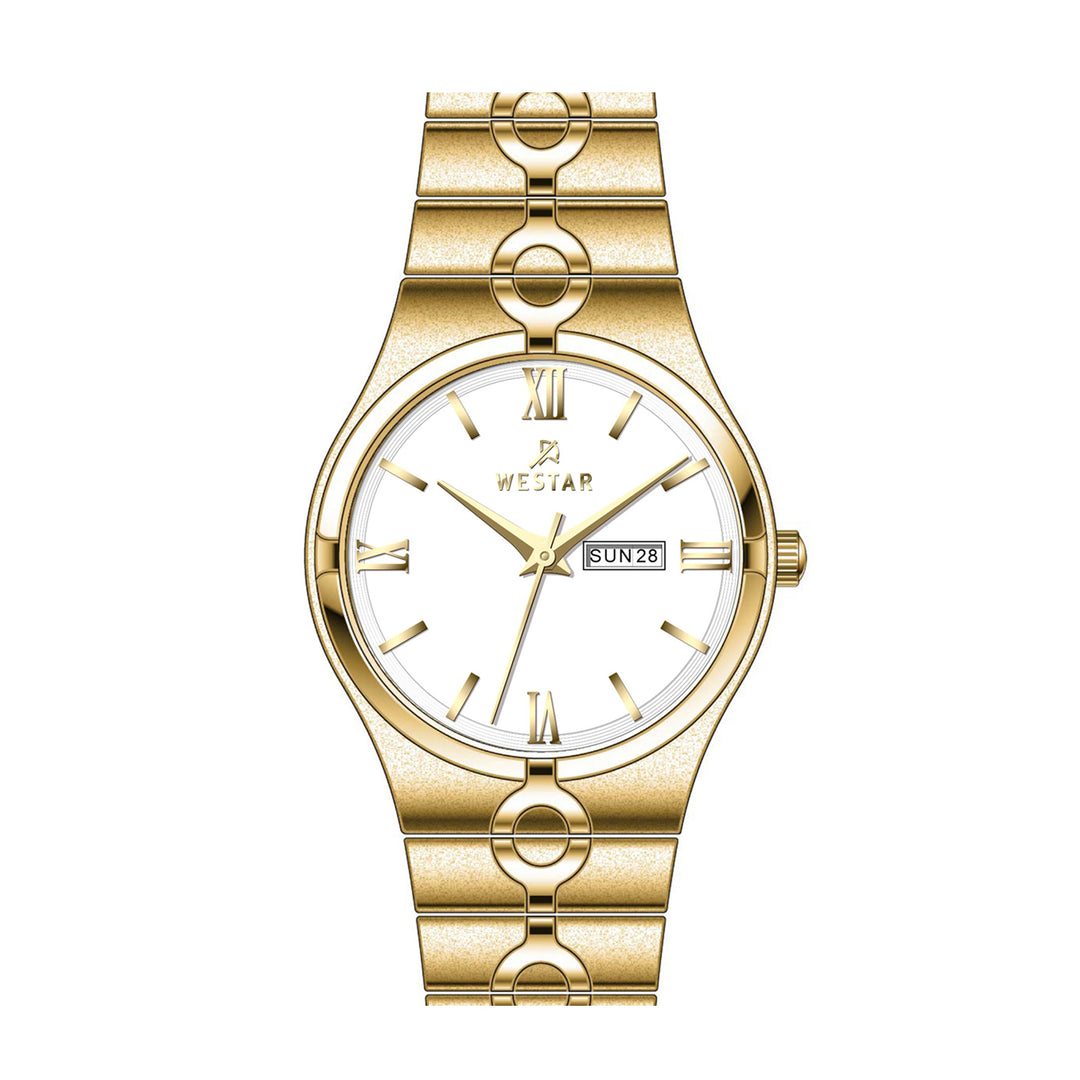 Westar Executive Gents 38 mm White Dial Quartz Watch - EX7612GPN101