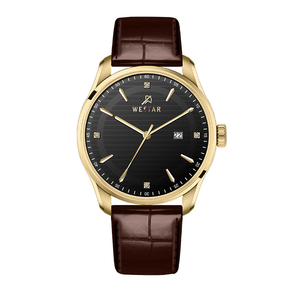 Westar Executive Gents Black Dial Quartz Watch - EX7648GPN123