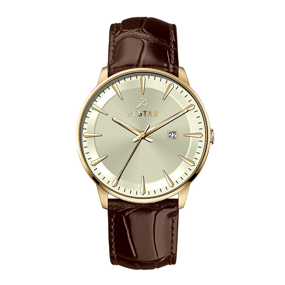 Westar Executive Gents Light Champagne Dial Quartz Watch - EX7649GPN122