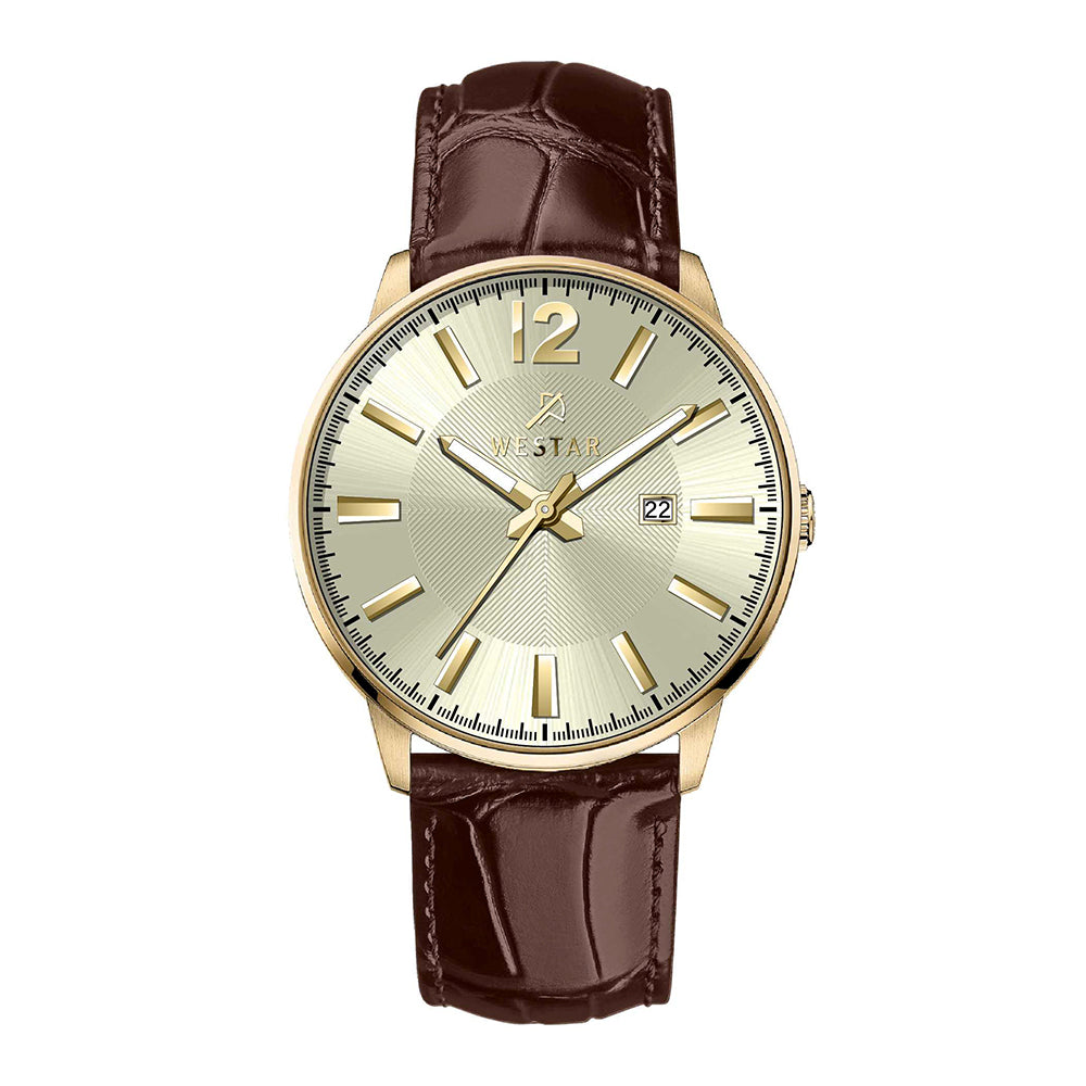 Westar Executive Gents Light Champagne Dial Quartz Watch - EX7650GPN122