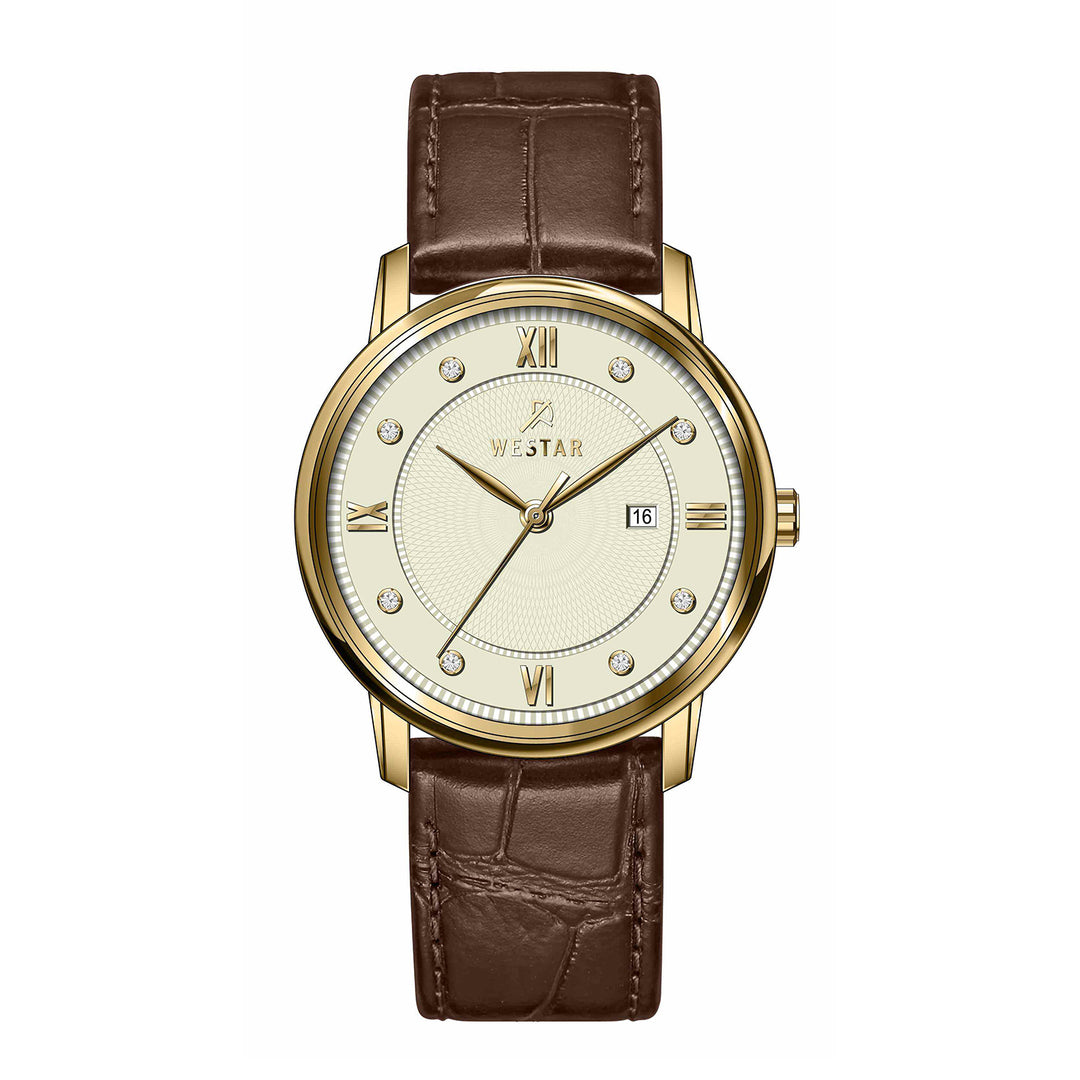 Westar Executive Gents Light Champagne Dial Quartz Watch - EX7660GPN122
