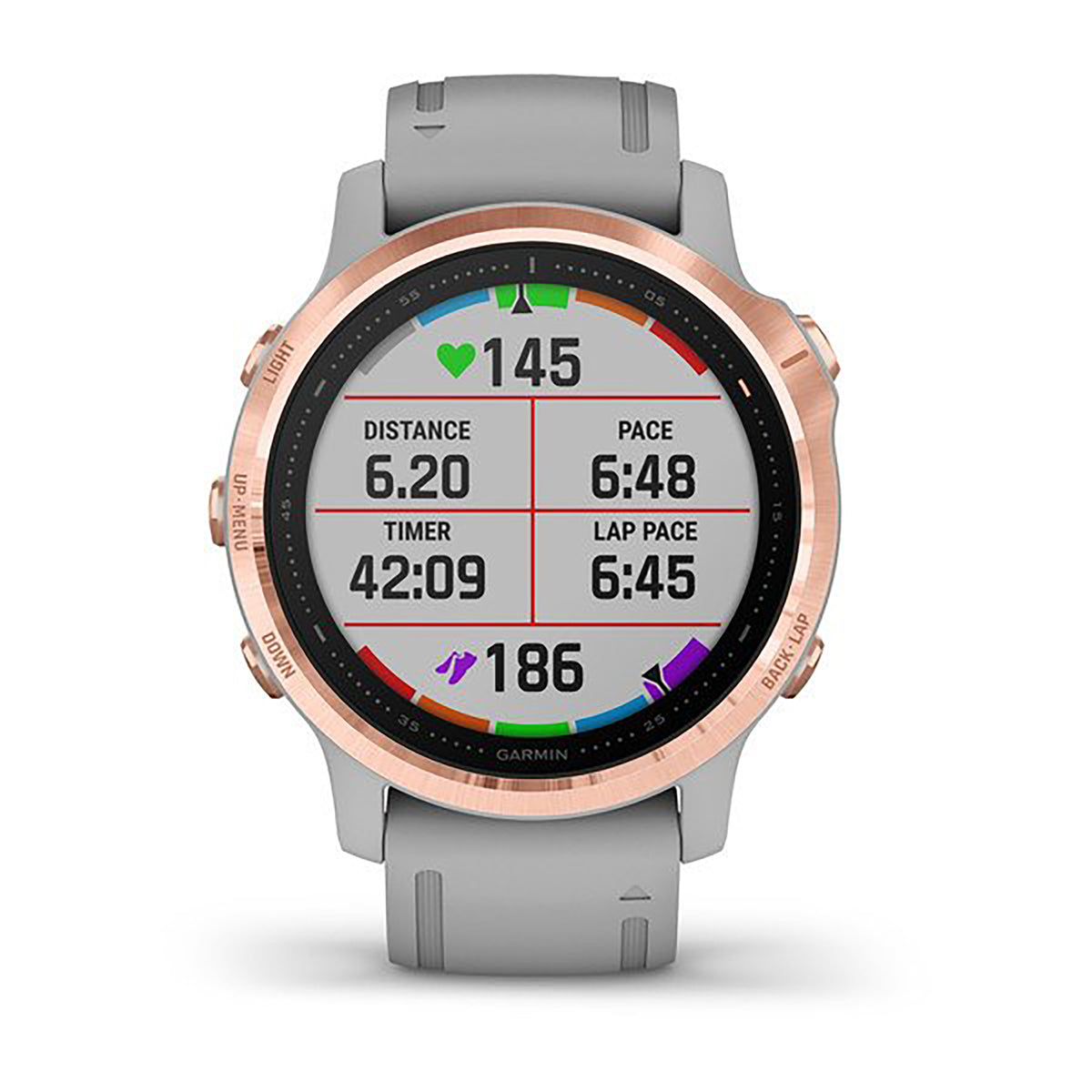 Garmin Fenix 6S Silicone Gray Strap Full Color Display Dial Watch