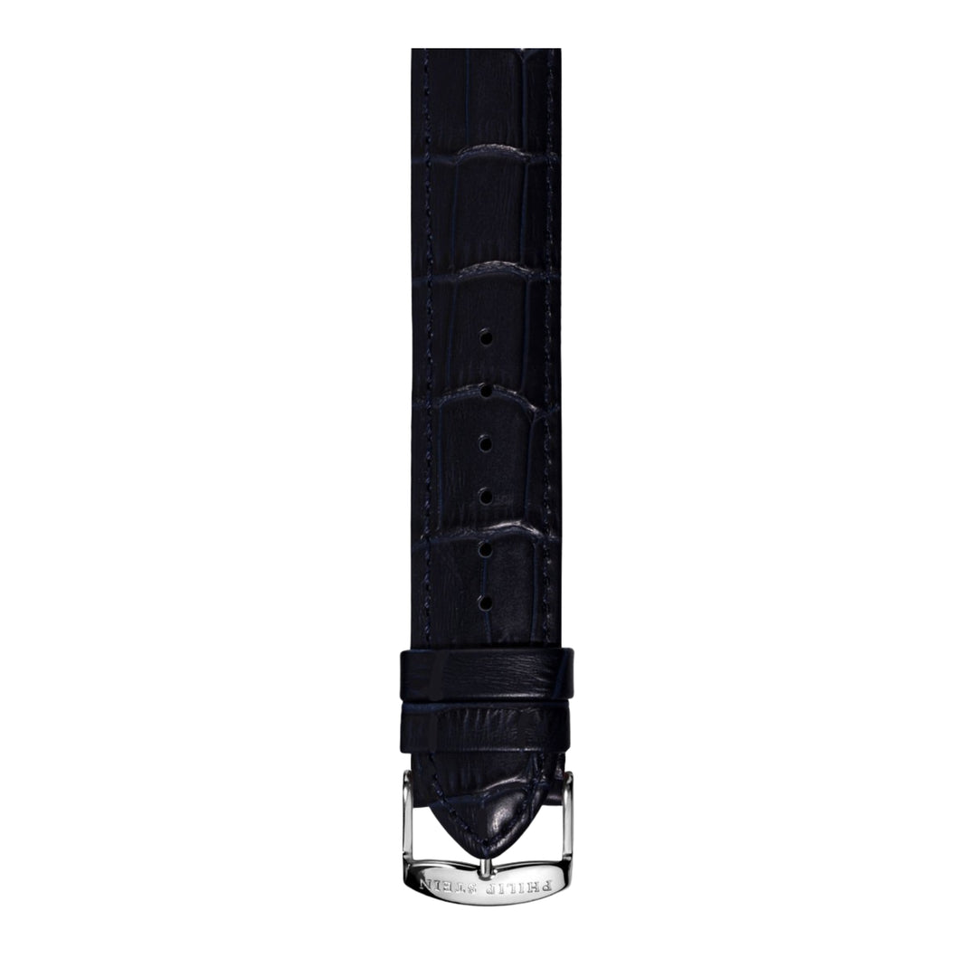 PHILIP STEIN Signature Black Alligator-Print Strap Size 1