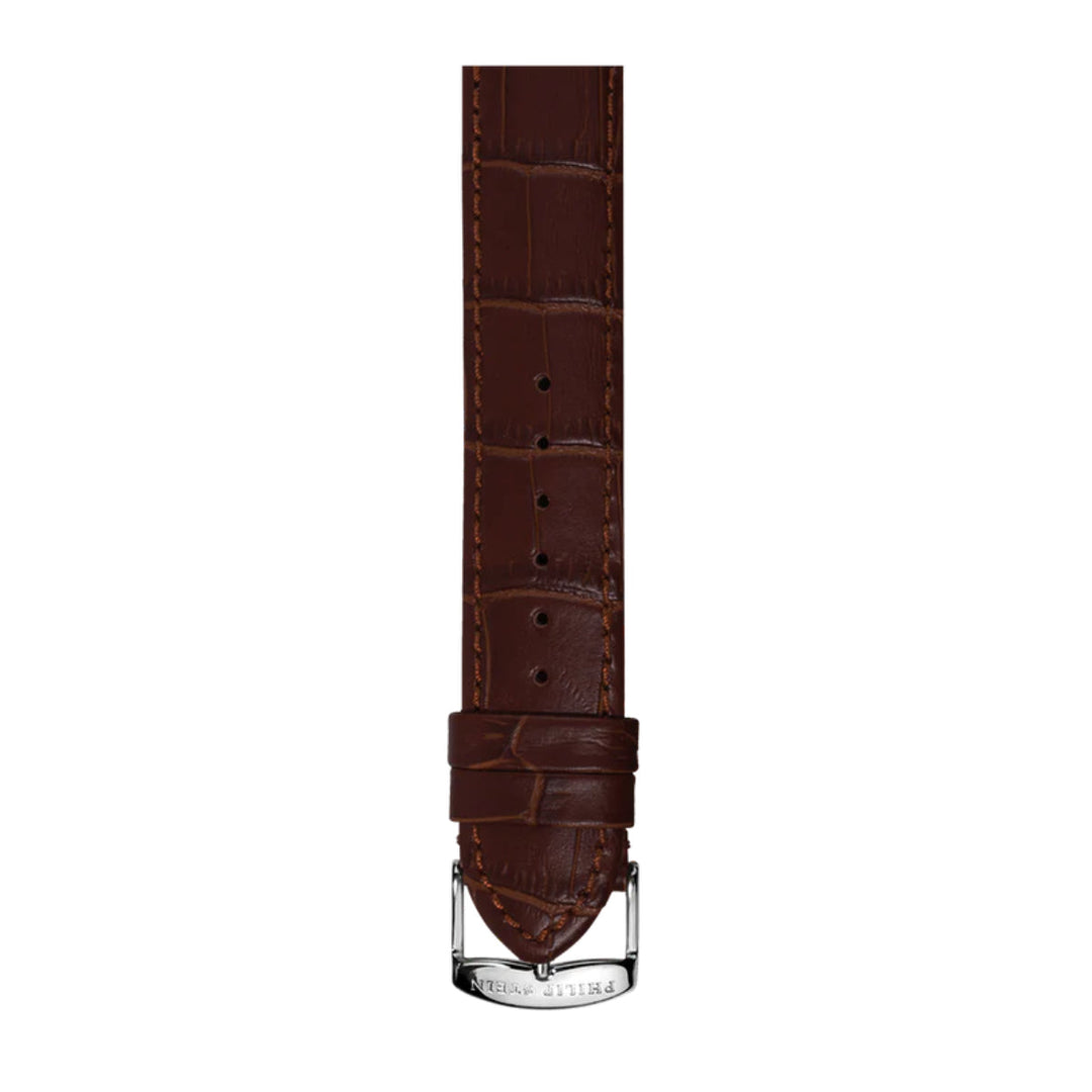 PHILIP STEIN Signature Brown Alligator-print Strap Size 1