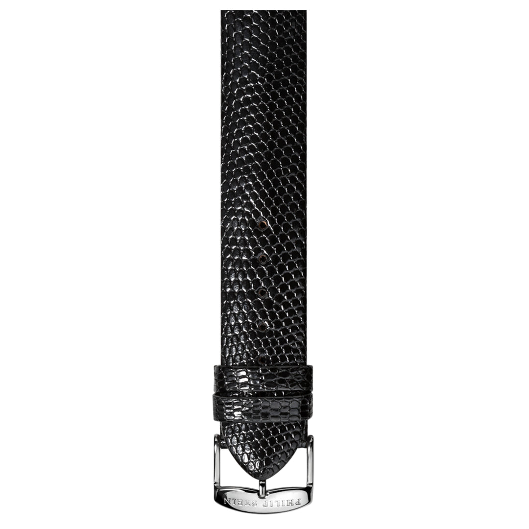 PHILIP STEIN Signature Black Lizard-print Strap Size 1