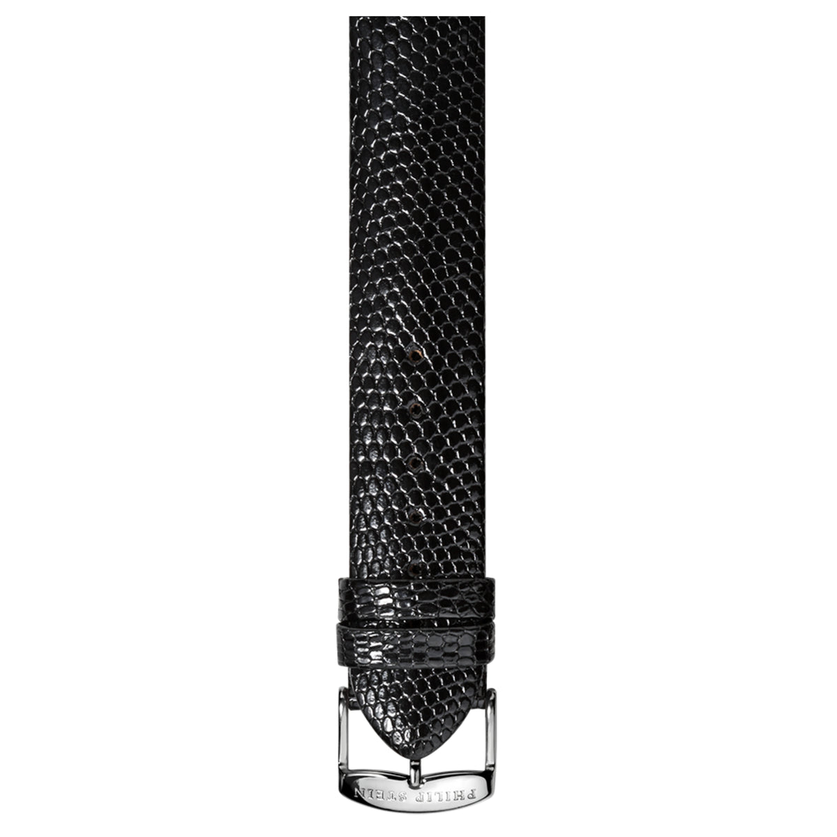 Philip Stein Signature Black Lizard-print Strap Size 1