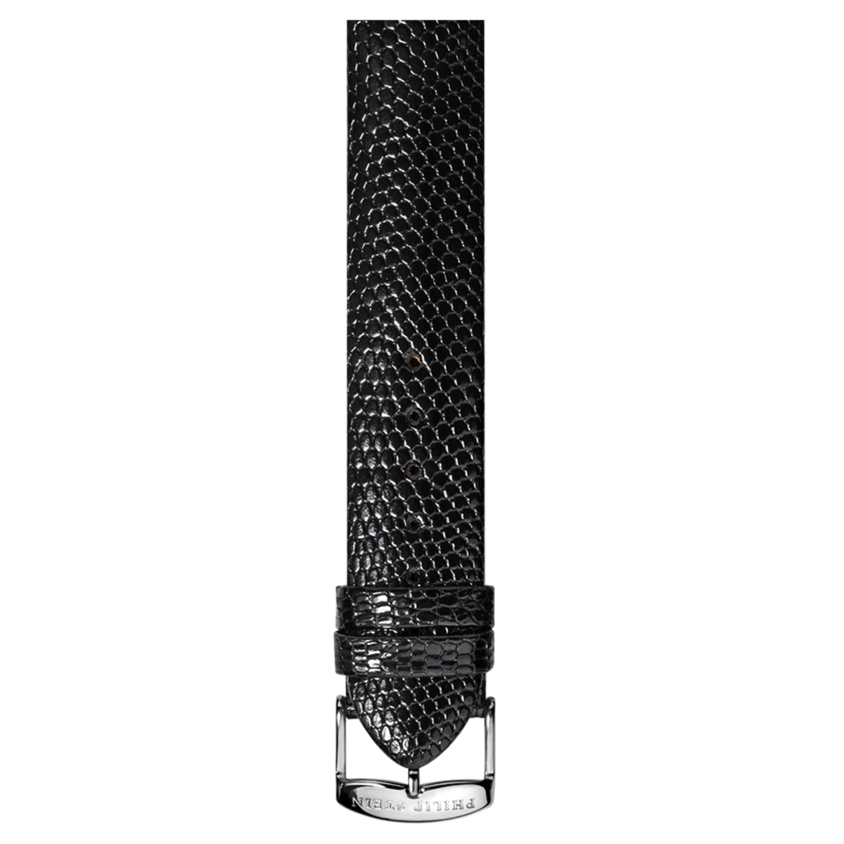 Philip Stein Signature Black Lizard Leather Strap Size 1