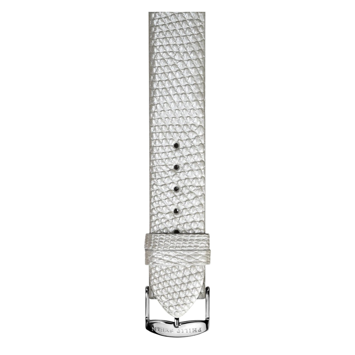 Philip Stein Signature Metallic White Lizard Strap Size 1