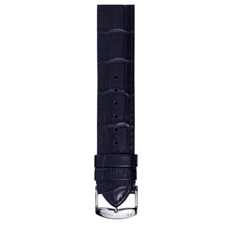 PHILIP STEIN Signature N.Blue Stitched Croco-print Strap Size 2