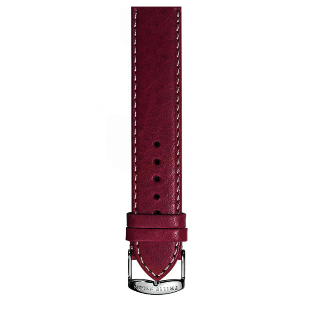 PHILIP STEIN Signature Burgundy Stitched Calf Strap Size 2