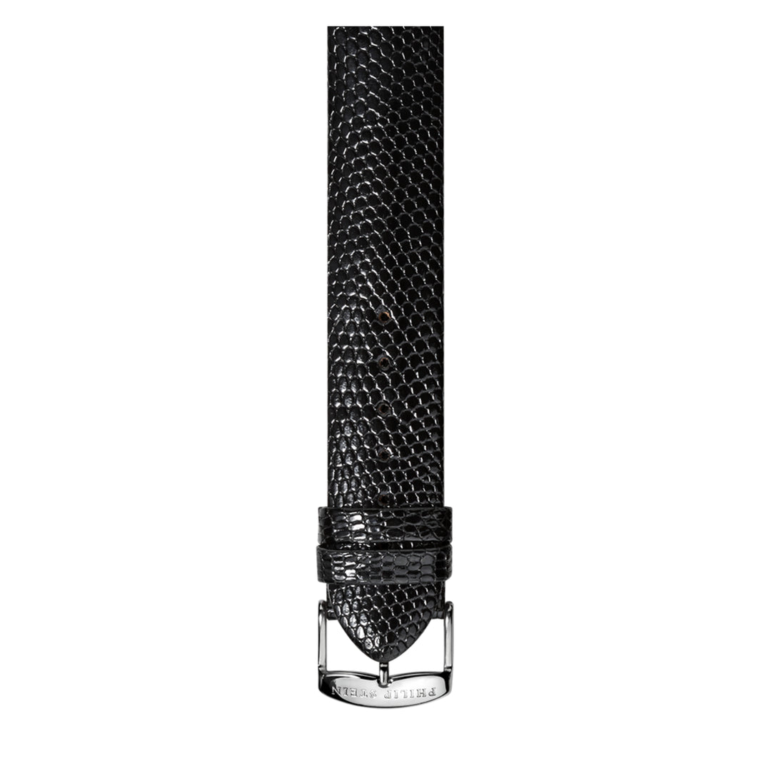 PHILIP STEIN Signature Black Lizard-print Strap Size 2