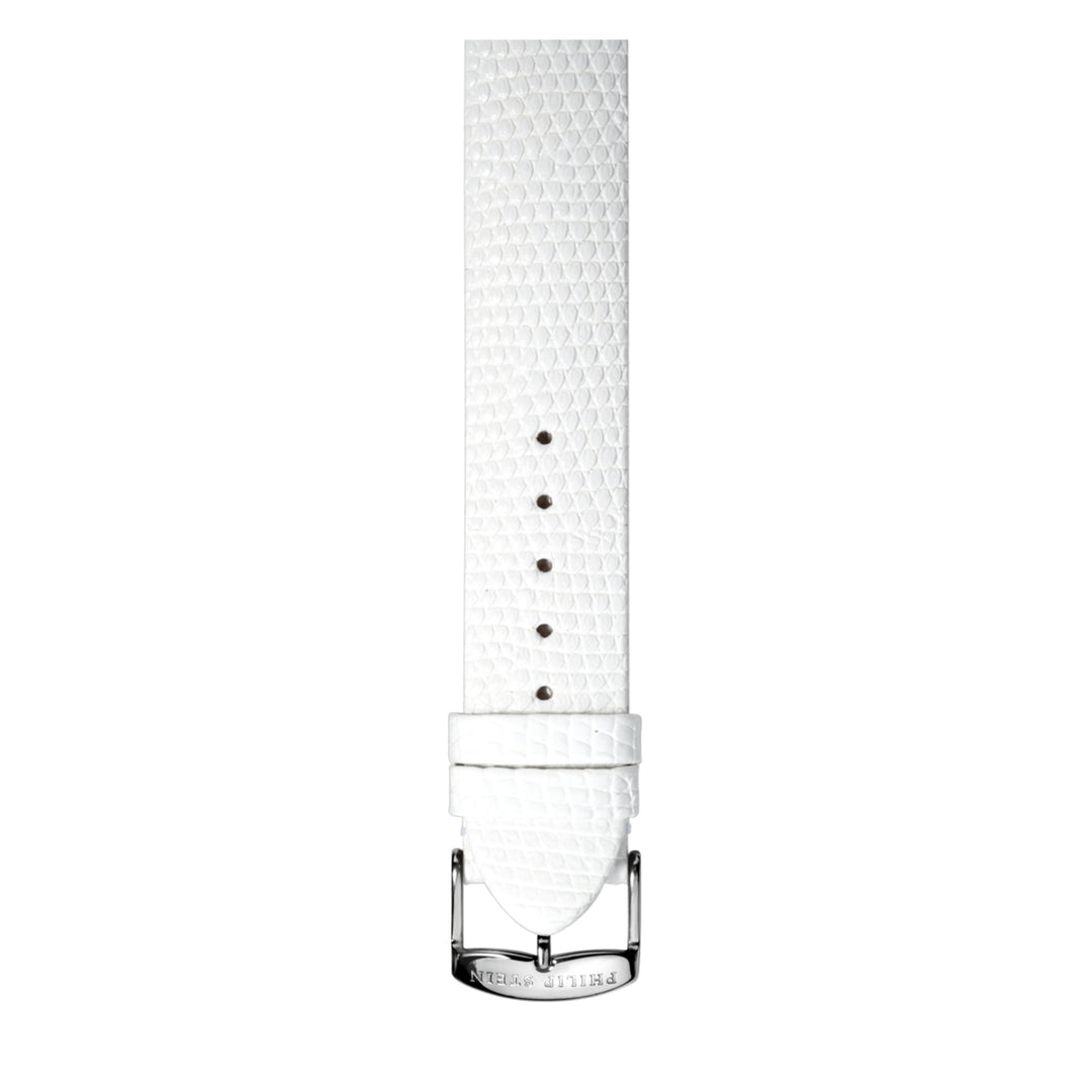 PHILIP STEIN Signature White Lizard-print Strap Size 2