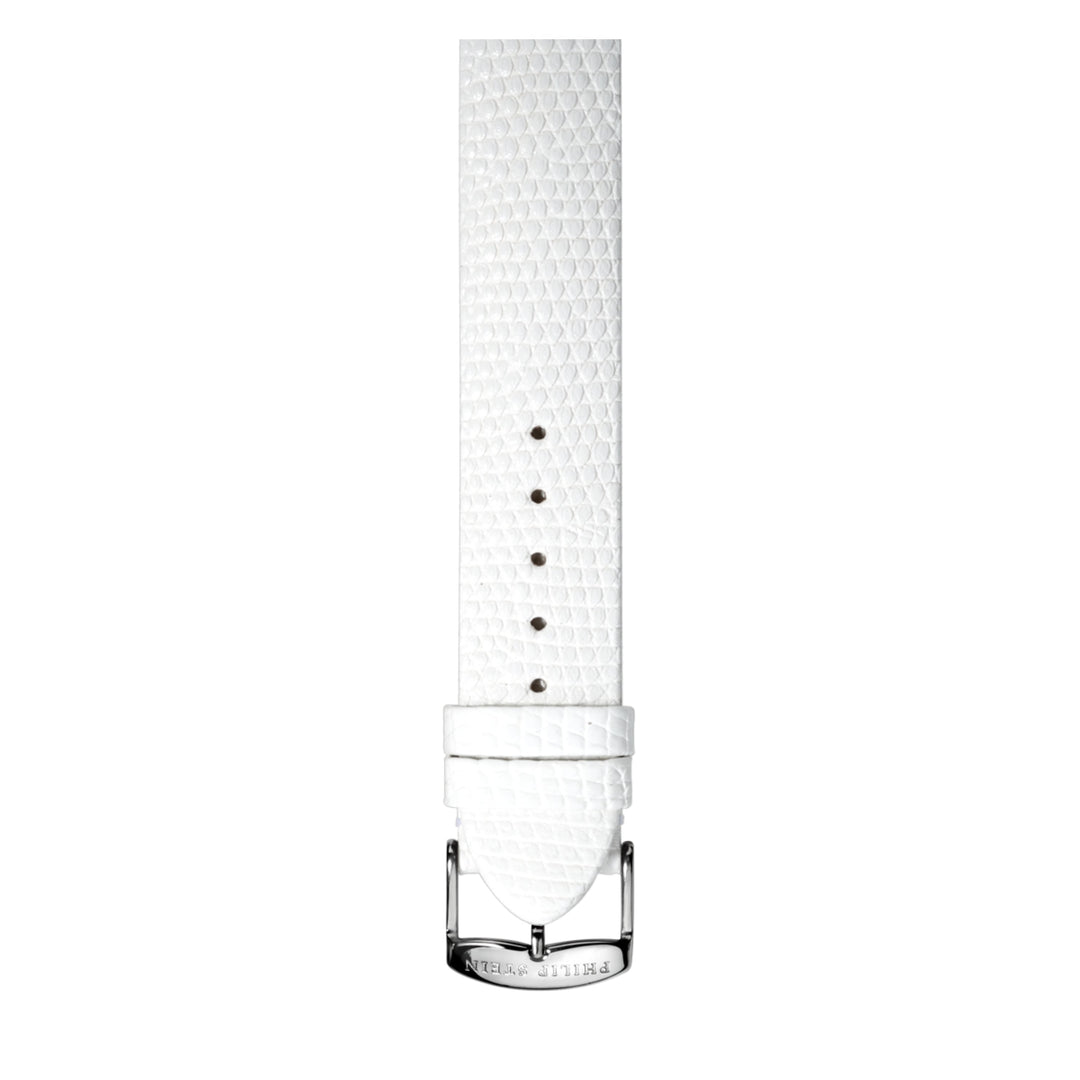 PHILIP STEIN Signature White Calf Lizard-print Strap Size 1