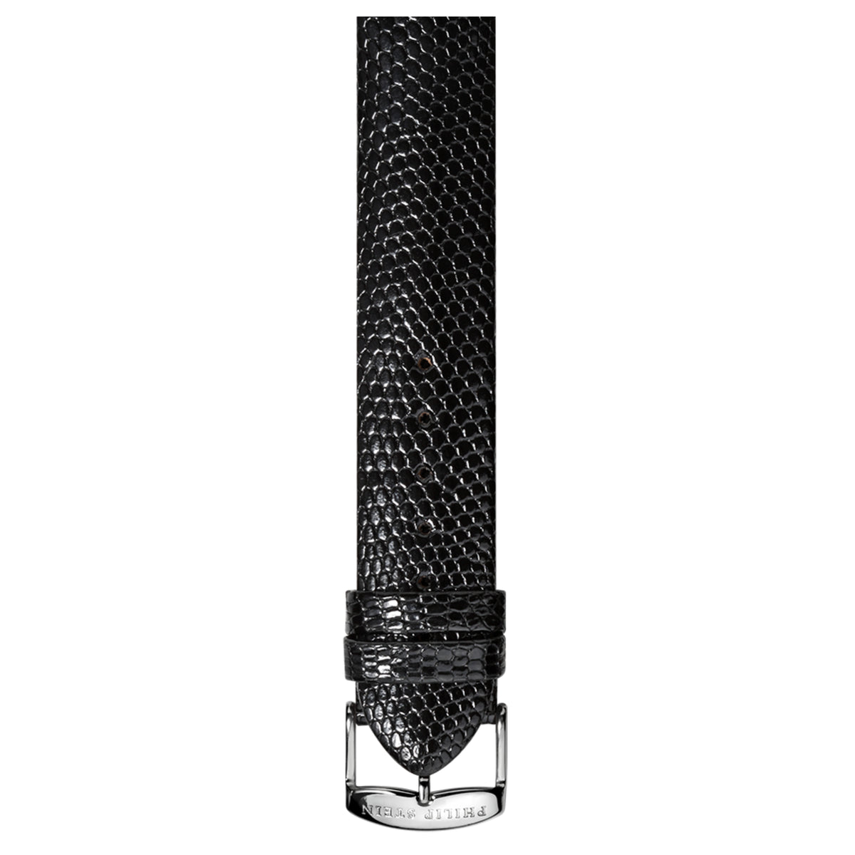 Philip Stein Signature Black Lizard Leather XL Strap Size 2