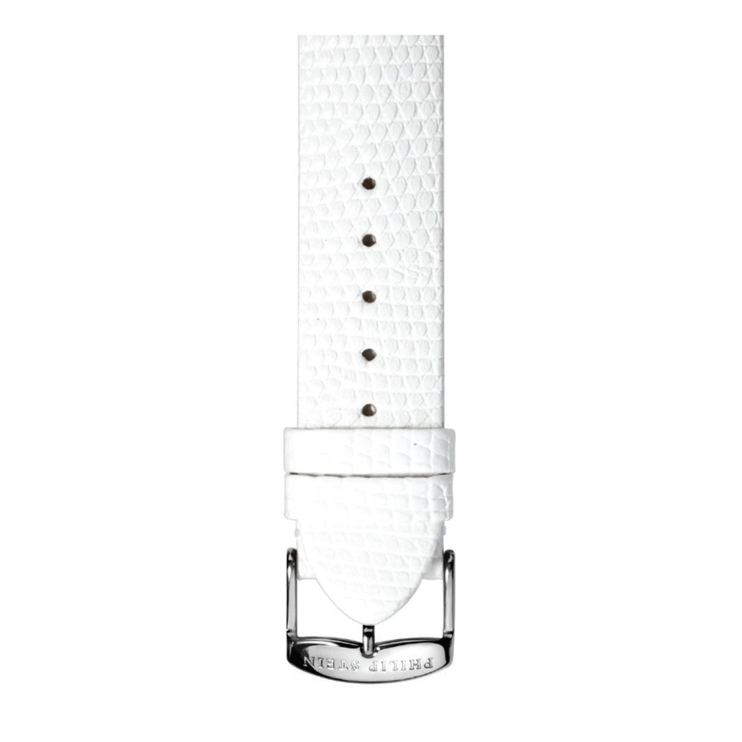 PHILIP STEIN Signature White Lizard Leather Strap Size 2